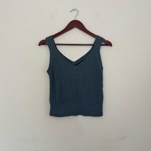 Ralph Lauren blue double V knit sweater tank top - Size small